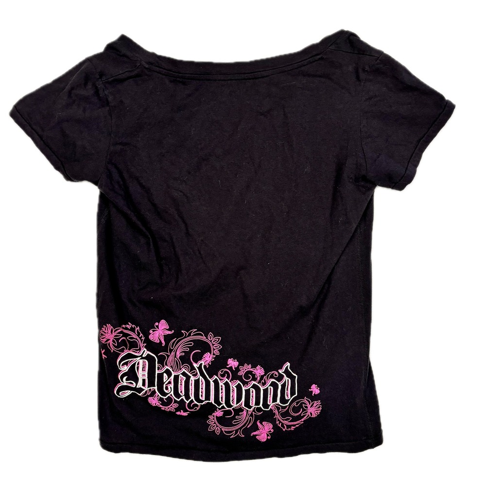 J. America Vanity Deadwood Gulch Gaming Resort V-Neck T-Shirt Black Pink Large - Picture 2 of 5
